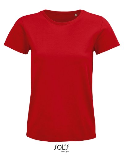 T-shirt donna aderente girocollo Pioneer Rosso