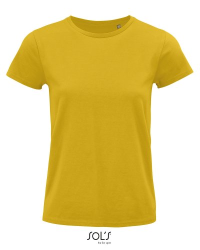 T-shirt donna aderente girocollo Pioneer Giallo Oro