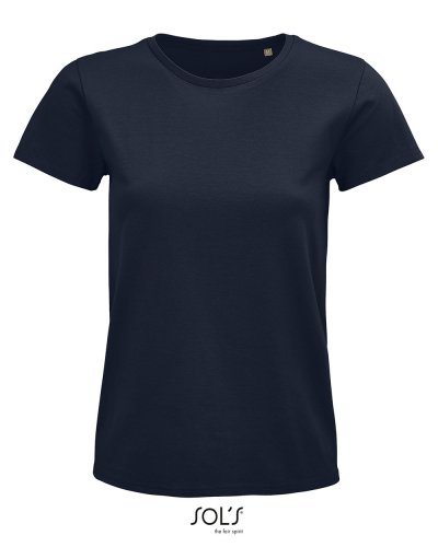 T-shirt donna aderente girocollo Pioneer Blu Oltremare