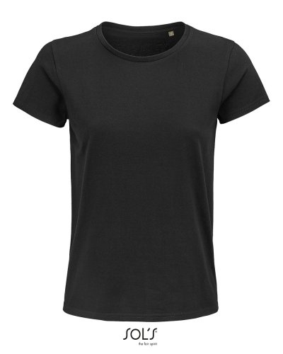 T-shirt donna aderente girocollo Pioneer Nero Profondo
