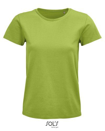 T-shirt donna aderente girocollo Pioneer Verde Mela