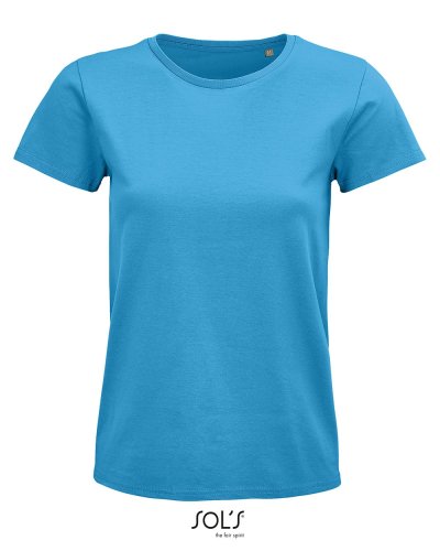 T-shirt donna aderente girocollo Pioneer Acqua