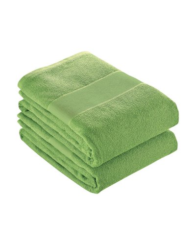 Telo spugna in cotone con banda 8 cm Verde mela