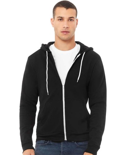 Felpa unisex Poly-Cotton con cappuccio e zip Black