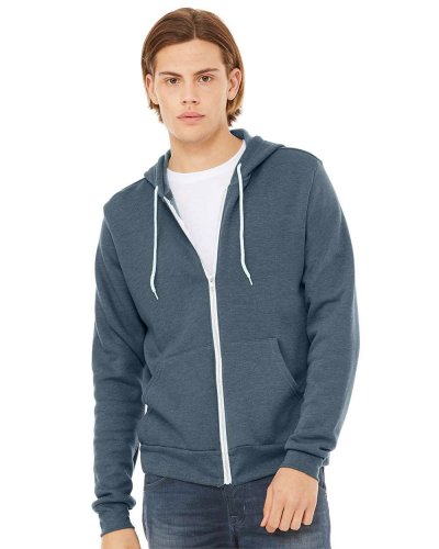 Felpa unisex Poly-Cotton con cappuccio e zip Heather Slate