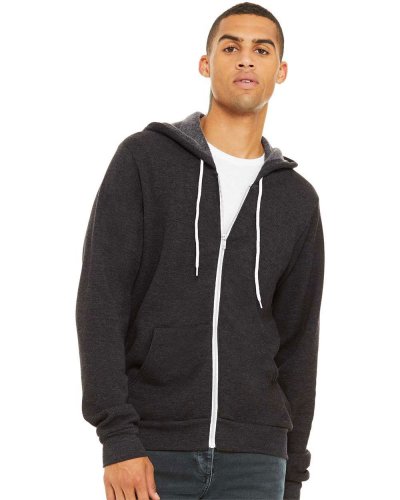 Felpa unisex Poly-Cotton con cappuccio e zip Dark Grey Heather