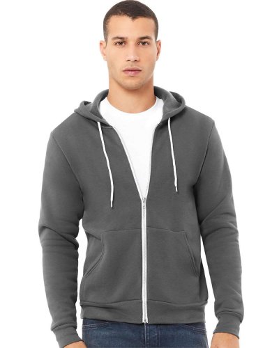 Felpa unisex Poly-Cotton con cappuccio e zip Asphalt