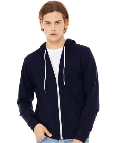 Felpa unisex Poly-Cotton con cappuccio e zip Navy