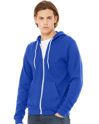 Felpa unisex Poly-Cotton con cappuccio e zip True Royal