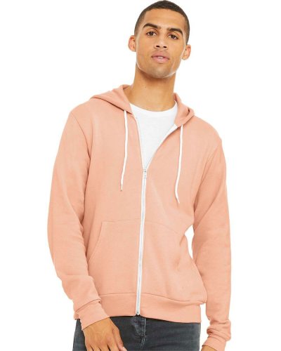 Felpa unisex Poly-Cotton con cappuccio e zip Peach