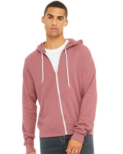 Felpa unisex Poly-Cotton con cappuccio e zip Mauve