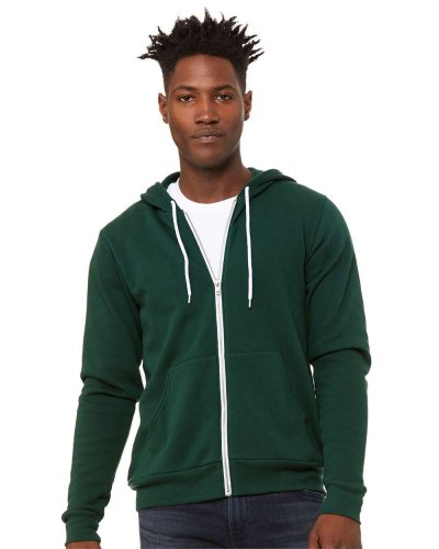 Felpa unisex Poly-Cotton con cappuccio e zip Forest