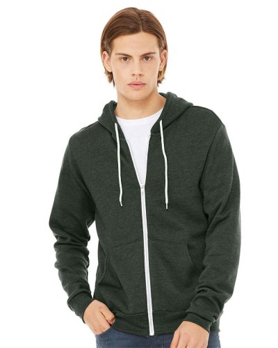 Felpa unisex Poly-Cotton con cappuccio e zip Heather Forest