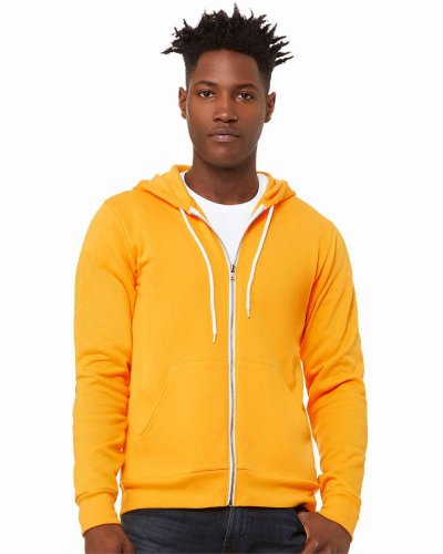 Felpa unisex Poly-Cotton con cappuccio e zip Gold