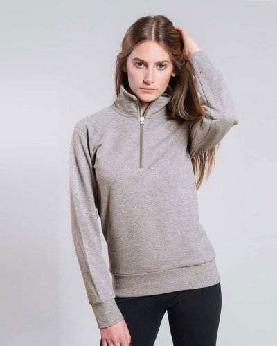 Felpa donna collo zip