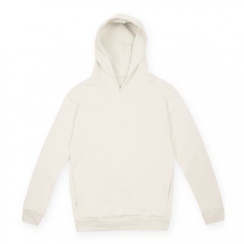 Felpa French Terry con cappuccio Urban fit unisex Sya Bianco Panna