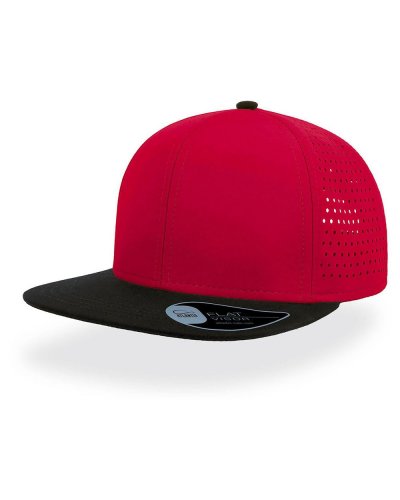 Cappellino a 6 pannelli con visiera piatta squadrata Burgundy-black