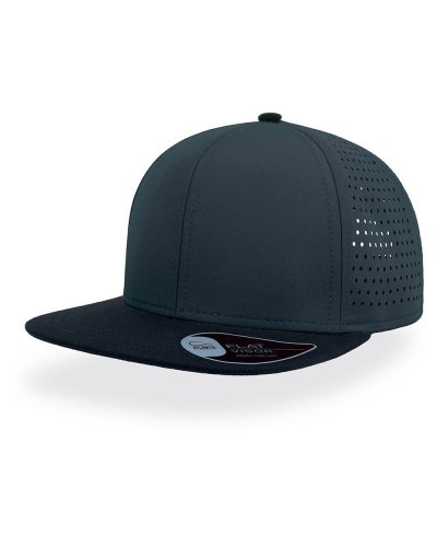 Cappellino a 6 pannelli con visiera piatta squadrata Navy-black