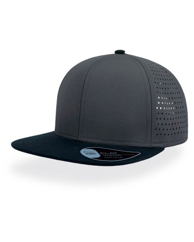 Cappellino a 6 pannelli con visiera piatta squadrata Grey / Black