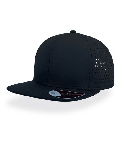 Cappellino a 6 pannelli con visiera piatta squadrata Black/Black