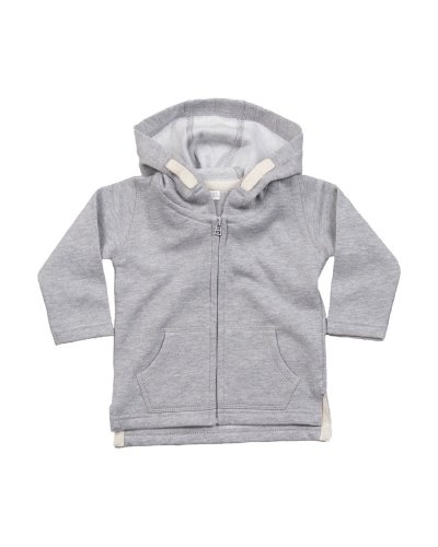 Baby Zipped Hoodie Heather Grey Melange