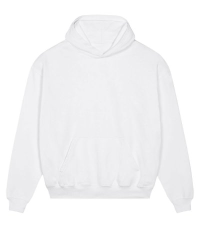Felpa squadrata unisex con cappuccio Cooper Dry White