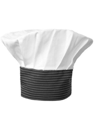 Cappello cuoco Saturno Bianco/rg. gr.nero