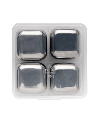 4 cubetti ghiaccio riutilizzabili in acciaio Argento