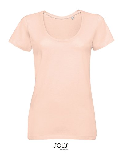 T-shirt donna ampia scollatura Metropolitan Rosa Pastello