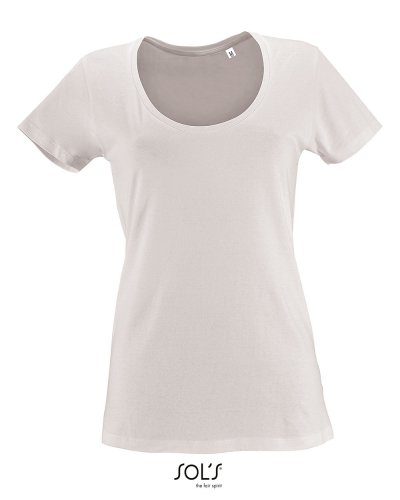 T-shirt donna ampia scollatura Metropolitan Bianco