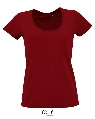 T-shirt donna ampia scollatura Metropolitan Rosso Tango