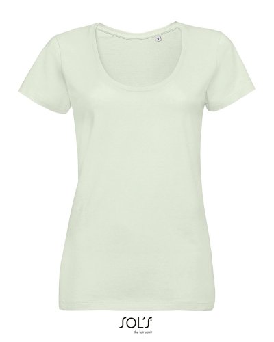 T-shirt donna ampia scollatura Metropolitan Verde Pastello
