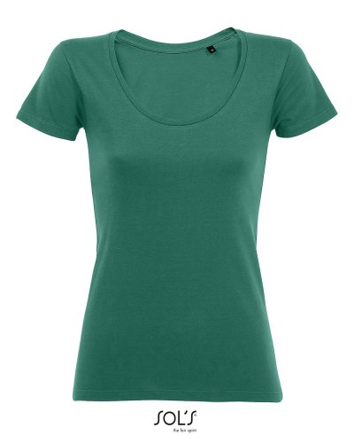 T-shirt donna ampia scollatura Metropolitan Verde Smeraldo