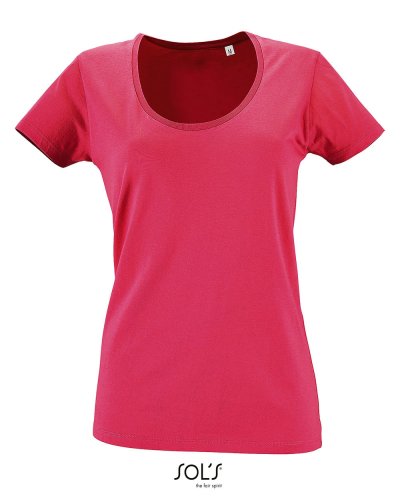 T-shirt donna ampia scollatura Metropolitan Rosa Flash