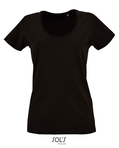T-shirt donna ampia scollatura Metropolitan Nero Profondo