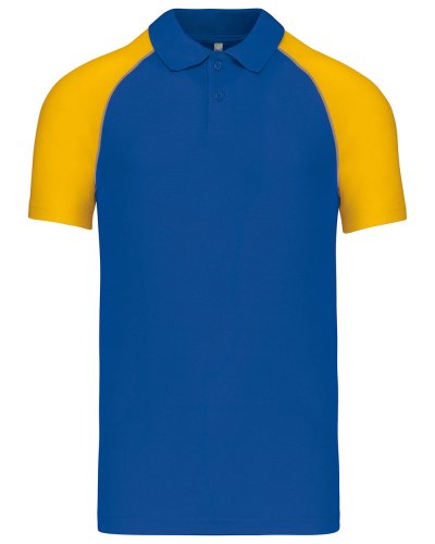 Polo piqué manica corta Baseball Royal Blue / Yellow