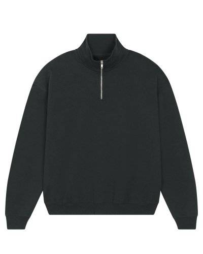 Felpa squadrata con mezza zip Miller Dry Black