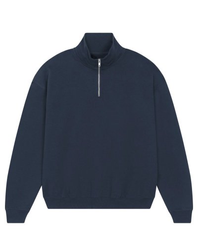 Felpa squadrata con mezza zip Miller Dry French Navy