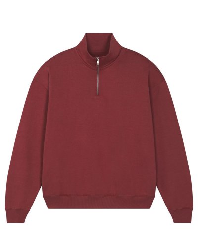 Felpa squadrata con mezza zip Miller Dry Red Earth