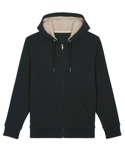 Felpa con zip e cappuccio foderata unisex Warmer sherpa Black
