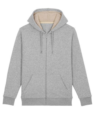 Felpa con zip e cappuccio foderata unisex Warmer sherpa Heather Grey