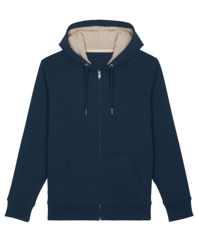 Felpa con zip e cappuccio foderata unisex Warmer sherpa French Navy