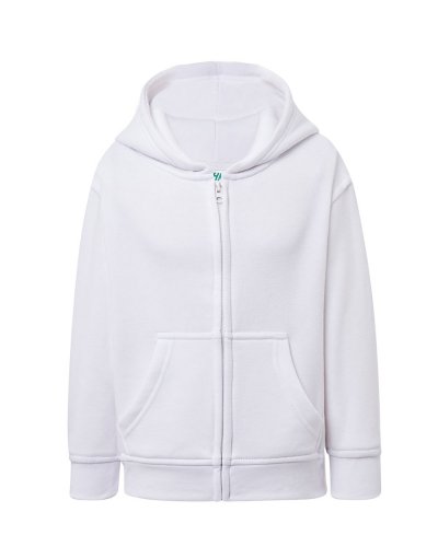 Felpa con zip e cappuccio da bambino White