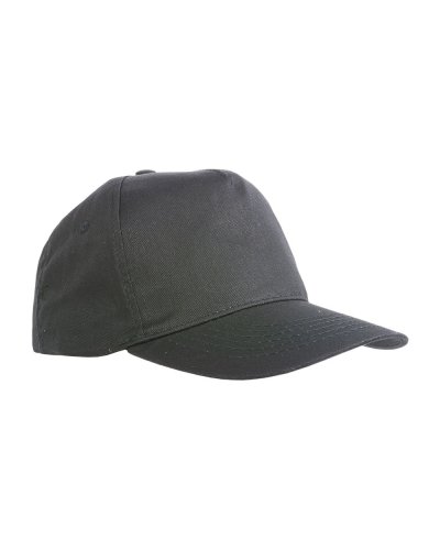 Cappellino in poliestere con 5 pannelli Nero