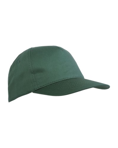 Cappellino in poliestere con 5 pannelli Verde