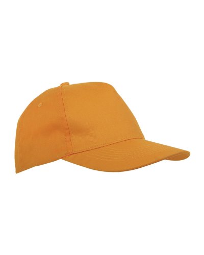 Cappellino in poliestere con 5 pannelli Arancione