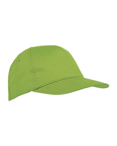 Cappellino in poliestere con 5 pannelli Verde mela