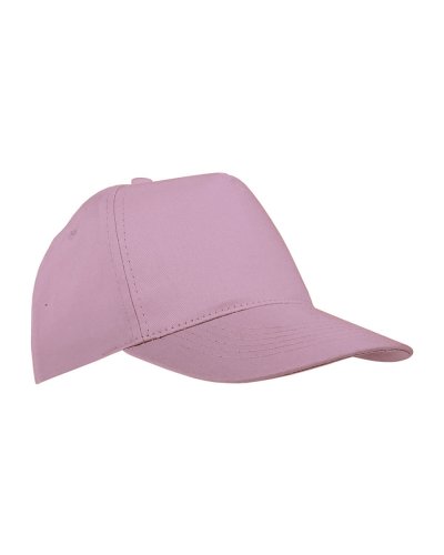 Cappellino in poliestere con 5 pannelli Rosa