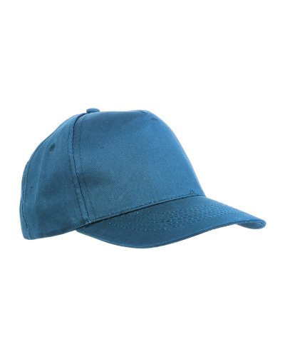 Cappellino in poliestere con 5 pannelli Celeste
