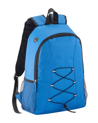 Zaino in poliestere 600d con uscita per cuffie Blu Royal